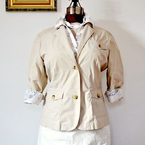 Tan Eddie Bauer 3/4 sleeve Blazer
